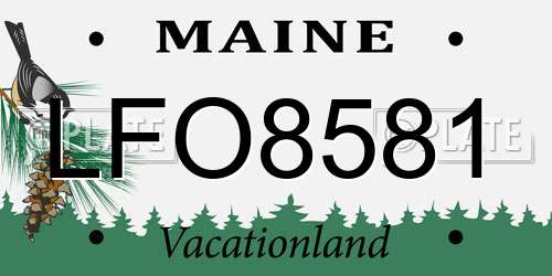 LFO8581 Maine License Plate