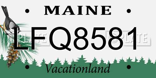 LFQ8581 Maine License Plate