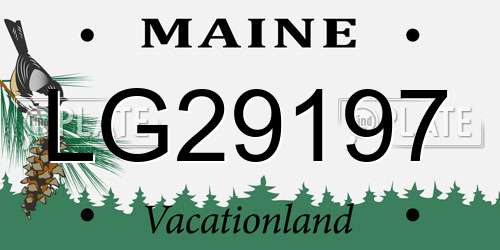LG29197 Maine License Plate