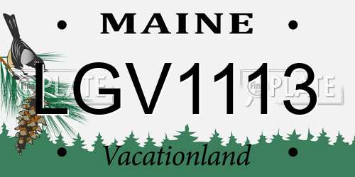 LGV1113 Maine License Plate