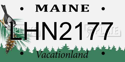 LHN2177 Maine License Plate