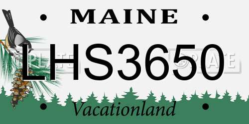 LHS3650 Maine License Plate