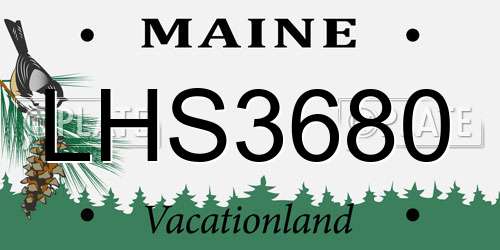 LHS3680 Maine License Plate