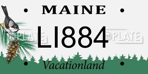 LI884 Maine License Plate
