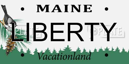 LIBERTY Maine License Plate