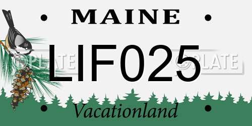 LIF025 Maine License Plate