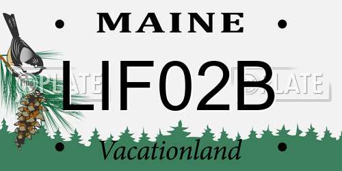 LIF02B Maine License Plate