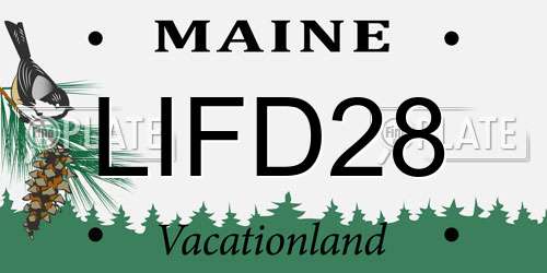 LIFD28 Maine License Plate