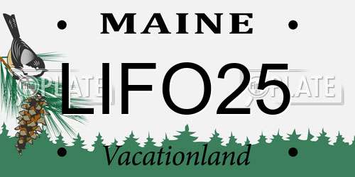 LIFO25 Maine License Plate
