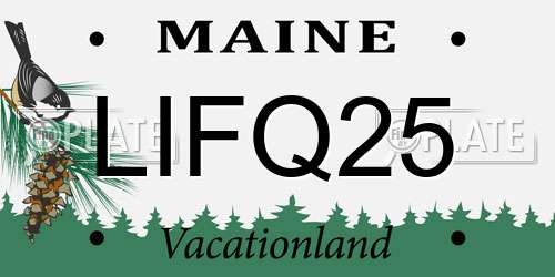LIFQ25 Maine License Plate