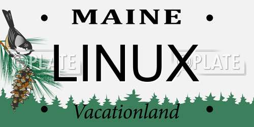 LINUX Maine License Plate