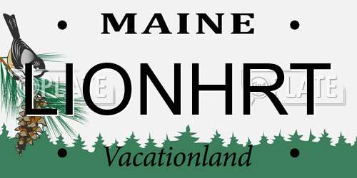 LIONHRT Maine License Plate