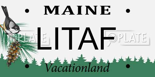 LITAF Maine License Plate