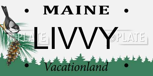 LIVVY Maine License Plate