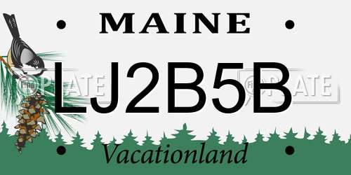 LJ2B5B Maine License Plate