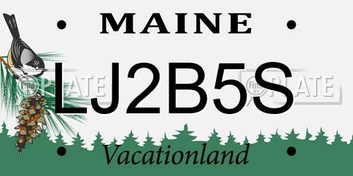 LJ2B5S Maine License Plate