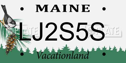 LJ2S5S Maine License Plate