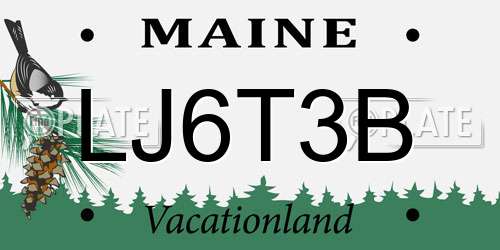 LJ6T3B Maine License Plate