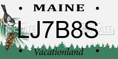 LJ7B8S Maine License Plate