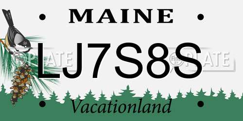 LJ7S8S Maine License Plate