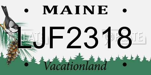 LJF2318 Maine License Plate