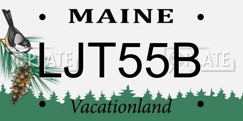 LJT55B Maine License Plate