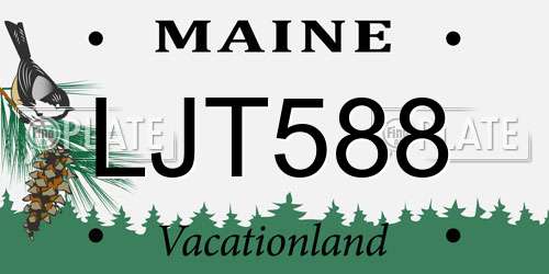 LJT588 Maine License Plate