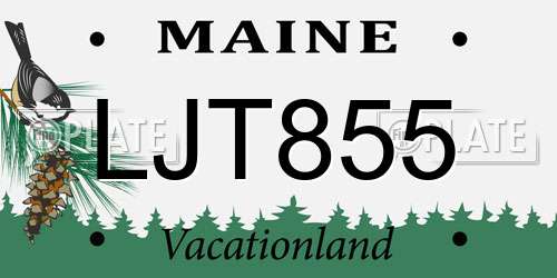 LJT855 Maine License Plate