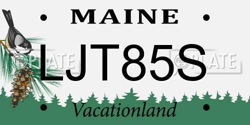 LJT85S Maine License Plate