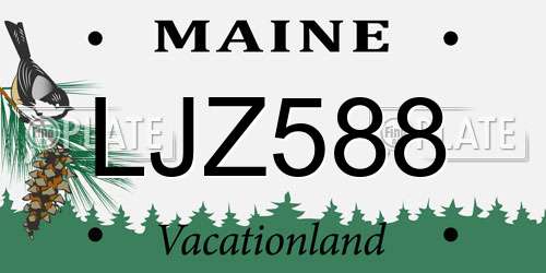 LJZ588 Maine License Plate