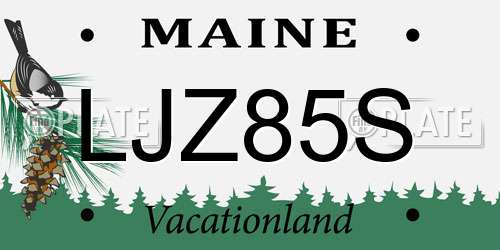 LJZ85S Maine License Plate
