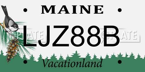 LJZ88B Maine License Plate