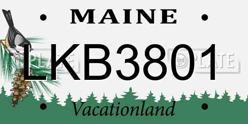 LKB3801 Maine License Plate