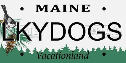 LKYDOGS Maine License Plate