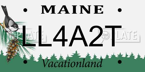 LL4A2T Maine License Plate