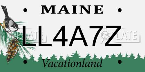 LL4A7Z Maine License Plate