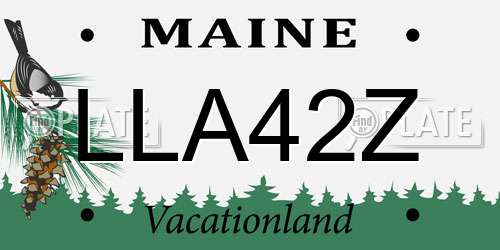 LLA42Z Maine License Plate