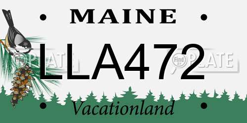 LLA472 Maine License Plate