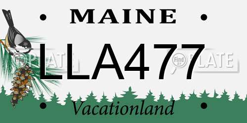 LLA477 Maine License Plate