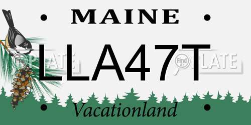 LLA47T Maine License Plate