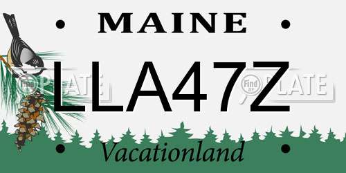 LLA47Z Maine License Plate