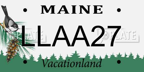 LLAA27 Maine License Plate