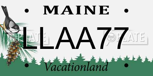 LLAA77 Maine License Plate