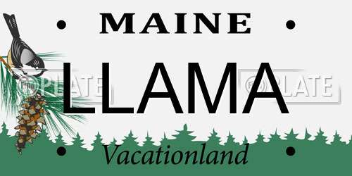 LLAMA Maine License Plate