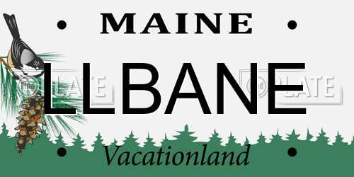 LLBANE Maine License Plate