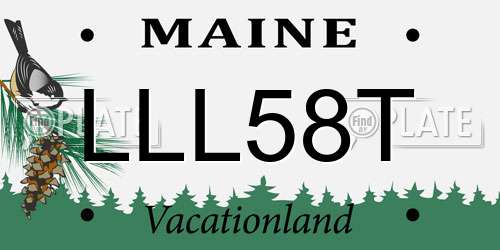 LLL58T Maine License Plate