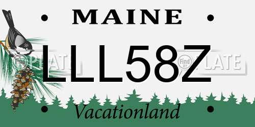 LLL58Z Maine License Plate