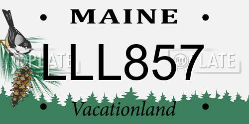 LLL857 Maine License Plate