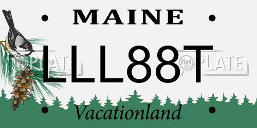 LLL88T Maine License Plate