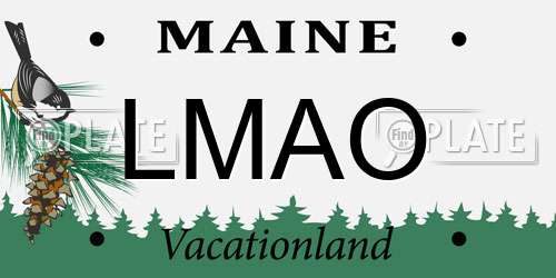 LMAO Maine License Plate